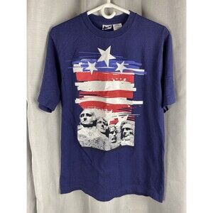 Unisex Sz M Navy Blue Mount Rushmore Short Sleeve T-Shirt